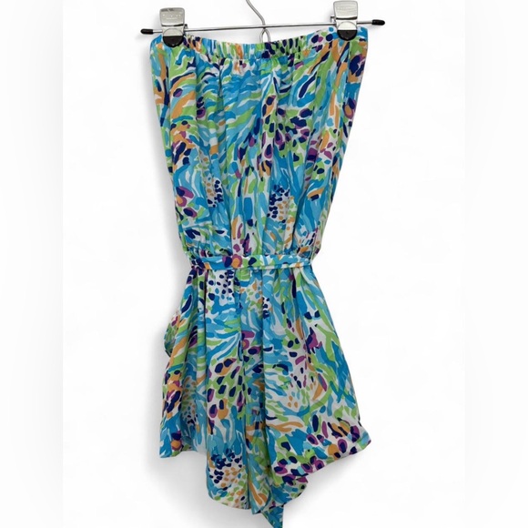Women's‎ Lilly Pulitzer Ritz Strapless Romper Size Small Belted Tropical Vibrant - Picture 5 of 7